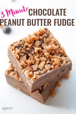 Chocolate Peanut Butter Fudge with Crunchy Toffee Topping
