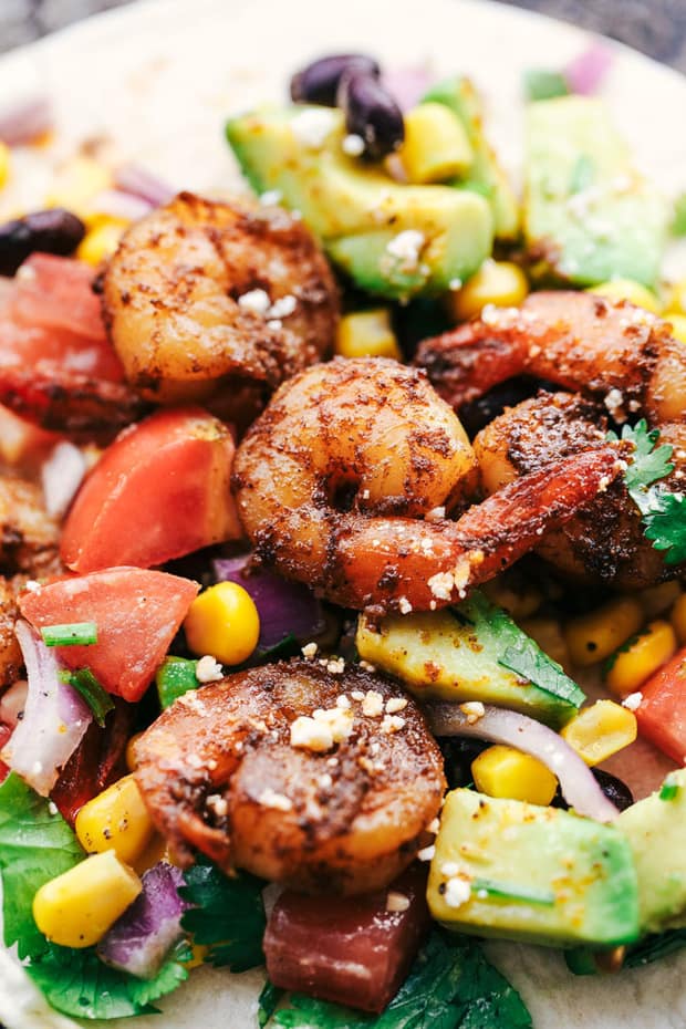 Blackened Cajun Shrimp Tacos With Avocado Salsa - The Best Blog Recipes