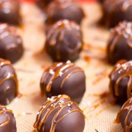 Oreo Cookie Balls with Salted Caramel Sauce
