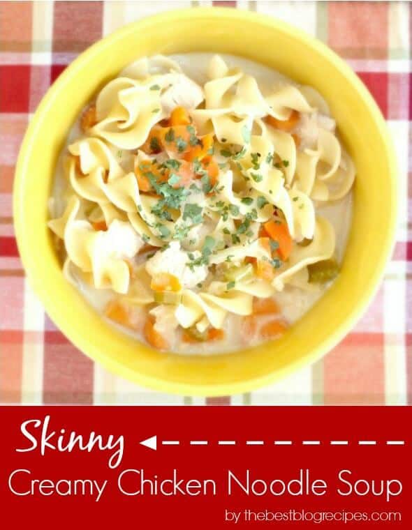 Skinny Creamy Chicken Noodle Soup from The Best Blog Recipes 
