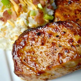 Pan Seared Oven Roasted Barbecue Pork Chops | thebestblogrecipes.com