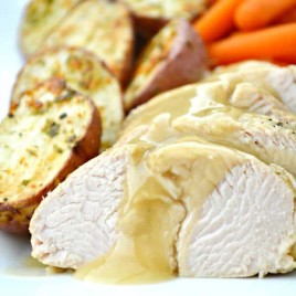 Slow Cooker Tuscan Turkey Dinner for Two with Parmesan Roasted Red Potatoes