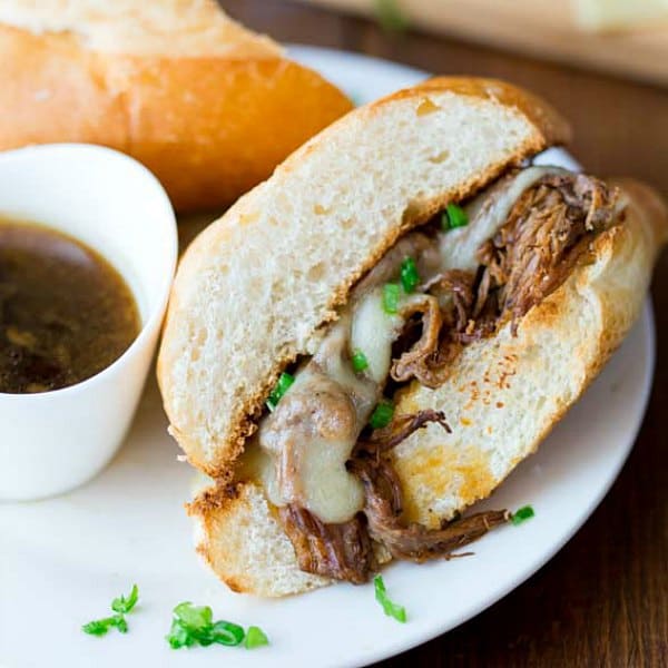 Slow Cooker French Dip Sandwiches with Au Jus Sauce