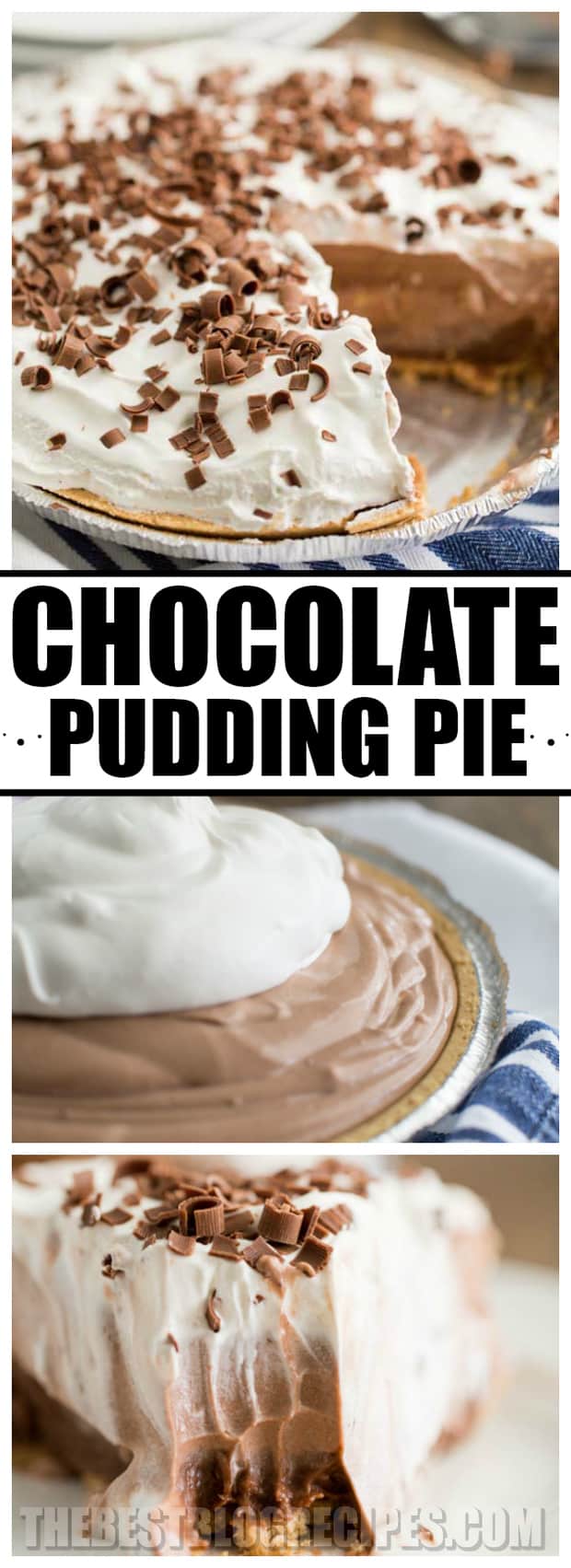 This No-Bake Chocolate Pudding Pie only takes 5 minutes, uses minimal ingredients to make, and your family is really going to love it! 