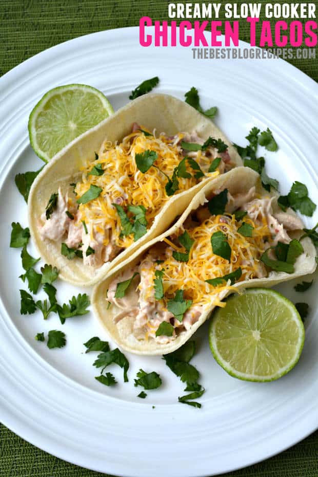 Creamy Slow Cooker Chicken Tacos recipe