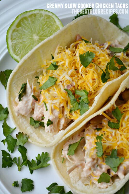 Creamy Slow Cooker Chicken Tacos - The Best Blog Recipes
