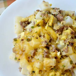 Easy Cheesy Sausage and Potato Breakfast Casserole Recipe from The Best Blog Recipes
