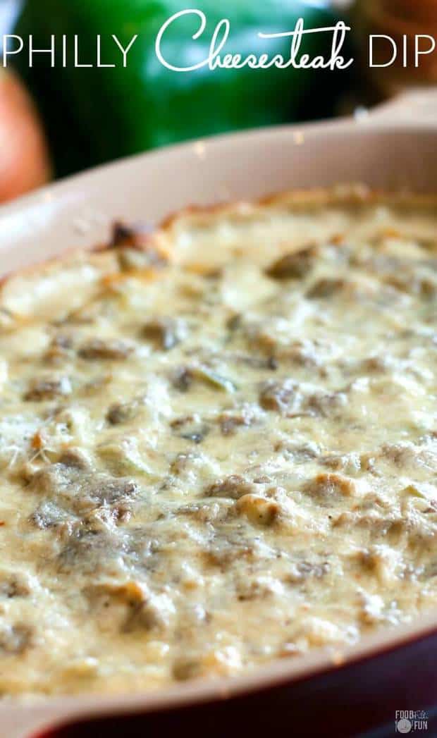 This hot, cheesy Philly Cheesesteak Dip is one of the best queso dips I have EVER had. It’s easy to make, a little bit zesty, and game day perfection!