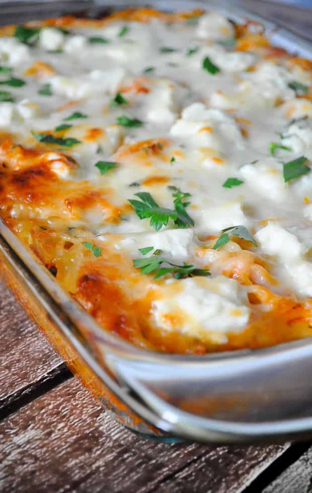The best part about this baked spaghetti casserole is that it is extremely easy to make. Boiling the noodles is the hardest part which makes it the perfect dinner to whip up if you've had a LONG day.