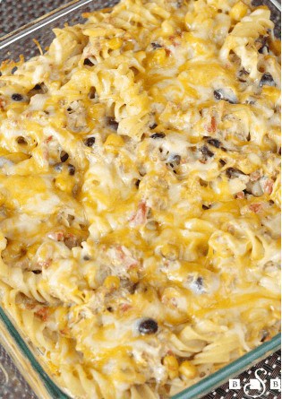 Chicken Chili Pasta Bake -- a delicious easy meal that your whole family will love for dinner!