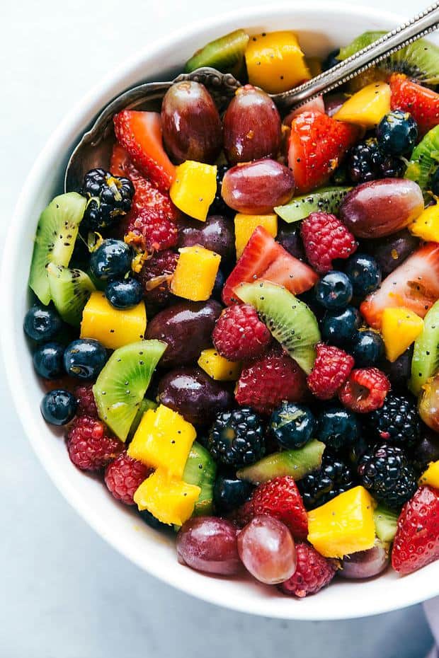 Blackberry-Lime Fruit Salad with tons of fresh fruit and a delicious easy dressing.