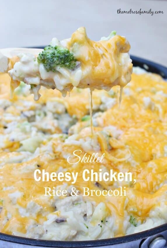 Skillet Cheesy Chicken with Rice and Broccoli