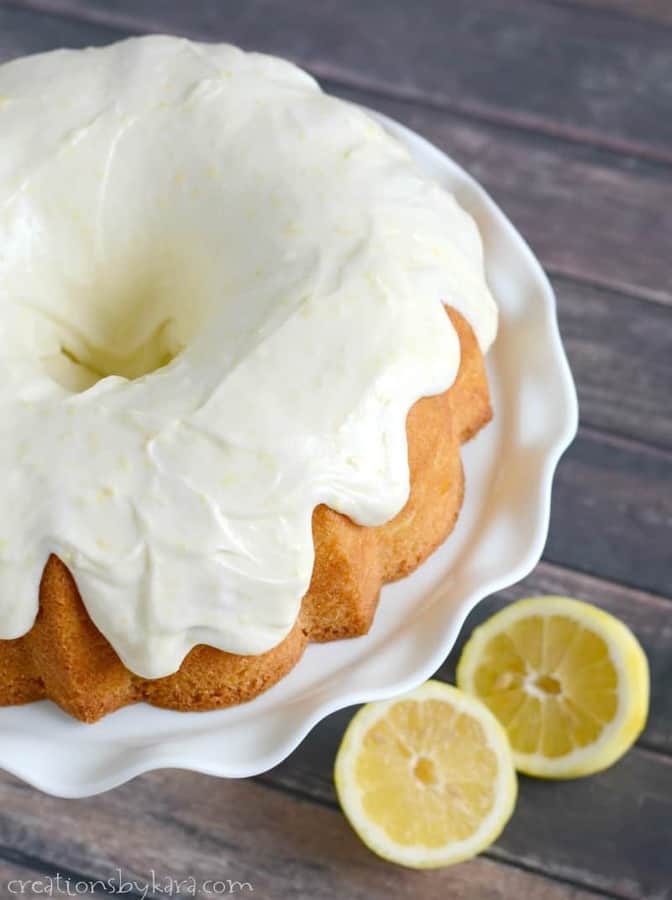 Lemon Bundt Cake with Lemon Cream Cheese Frosting . . . this buttery lemon cake is absolutely scrumptious, and the frosting is out of this world!