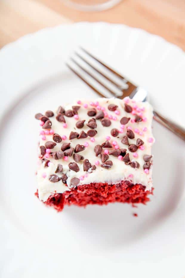 Red Velvet Poke Cake -- Part of the Valentines Day Dessert