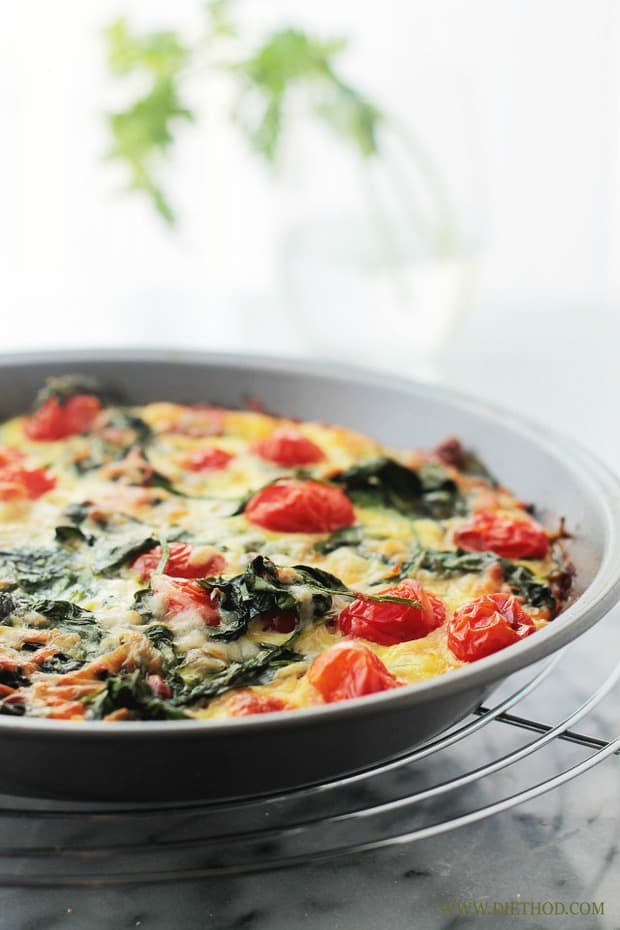 Hashbrowns, Spinach and Tomato Pie will be your new favorite breakfast!