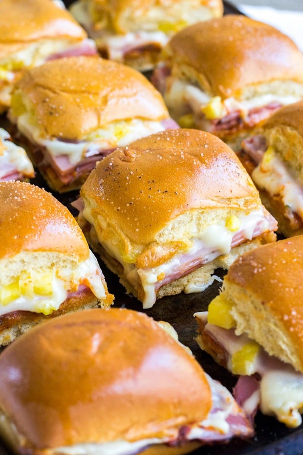 Your party isn’t complete until you serve up these Hawaiian Pizza Sliders! Loaded with all your favorite pizza toppings, these sliders are easy to make and always a crowd favorite!