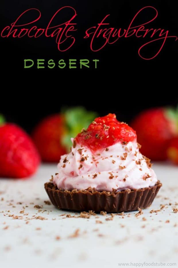 Mini Chocolate Strawberry Mousse Dessert -- Part of the Valentines Day Dessert