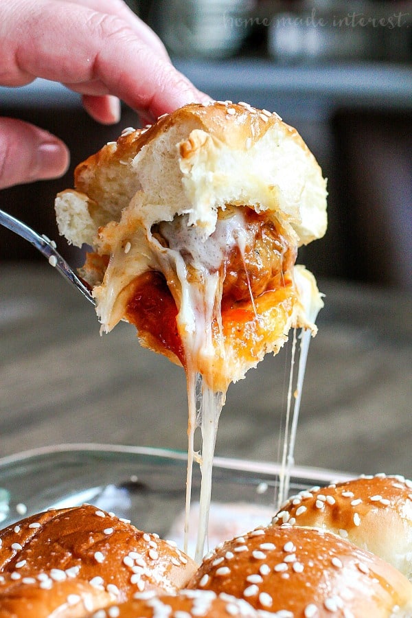 These Easy BBQ Meatball Sliders are the ultimate game day appetizer! Make these easy sliders for the perfect treat for your guests at your next football party.