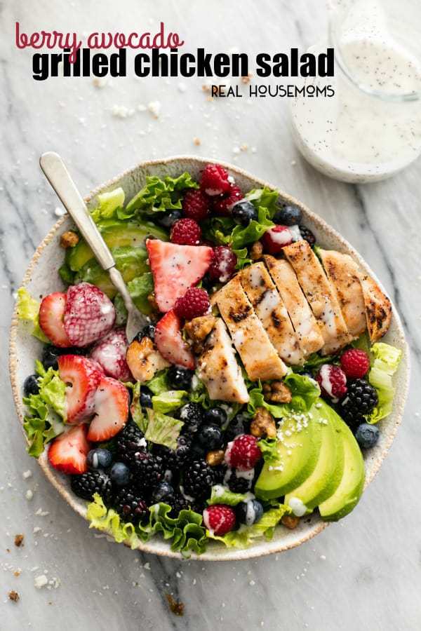 Easy and healthy Berry Avocado Grilled Chicken Salad is a cinch to whip up in just 30 minutes with incredible flavors and textures. The poppyseed dressing brings all of those flavors together in this yummy salad!