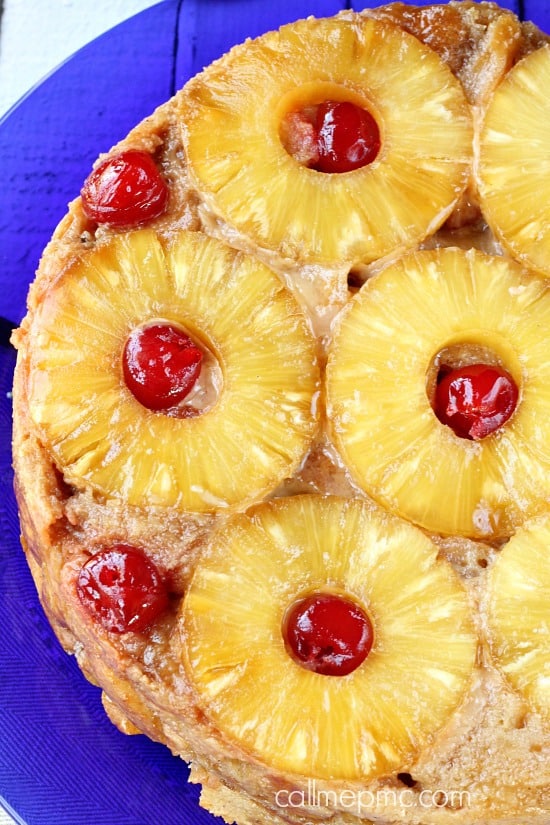 Pineapple Upside-Down Bread Pudding contains all the wonderful fruity flavors of the traditional upside-down cake, but in bread pudding form! This bread pudding cake has a caramelized top layer with a super moist, buttery, melt-in-your-mouth interior.