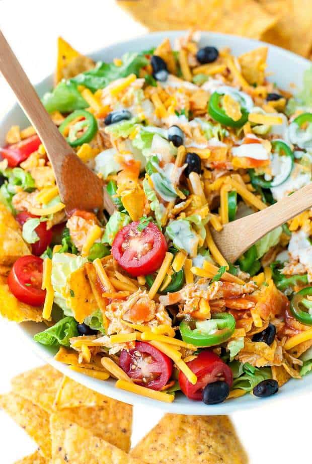 Your plate called. It wants you to make this Buffalo Chicken Taco Salad, stat!