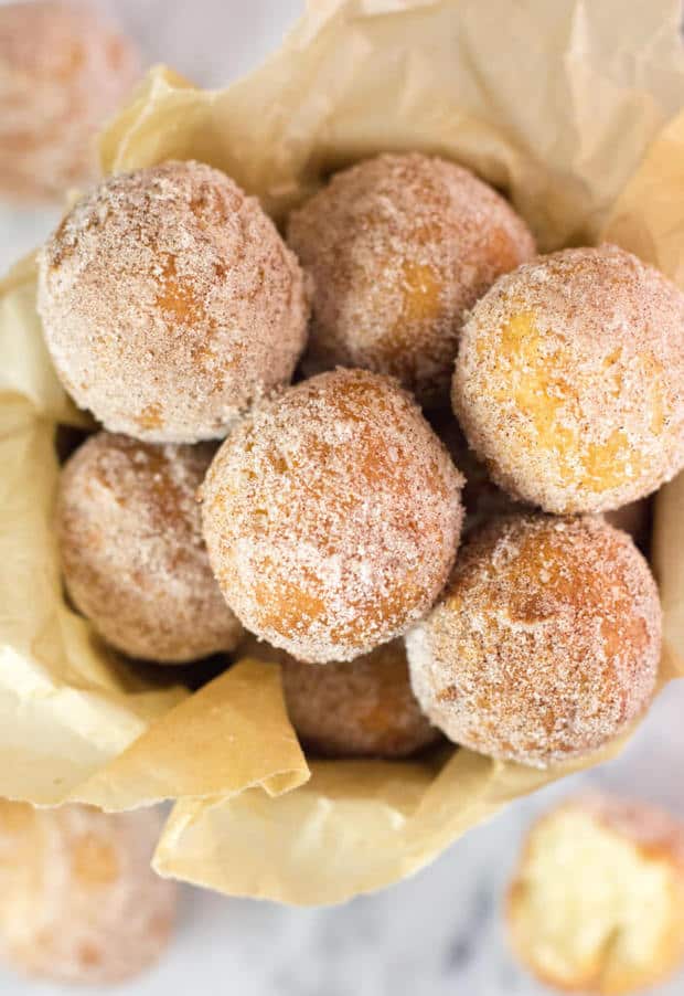Easy, from-scratch, no yeast donut holes!  These homemade donuts can be mixed up and fried in minutes! A great guide for making donuts on your own at home!
