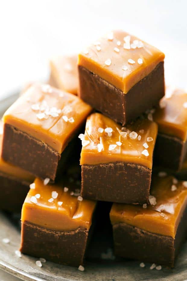 Chocolate Caramel Fudge is easy-to-make salted caramel topped chocolate fudge.