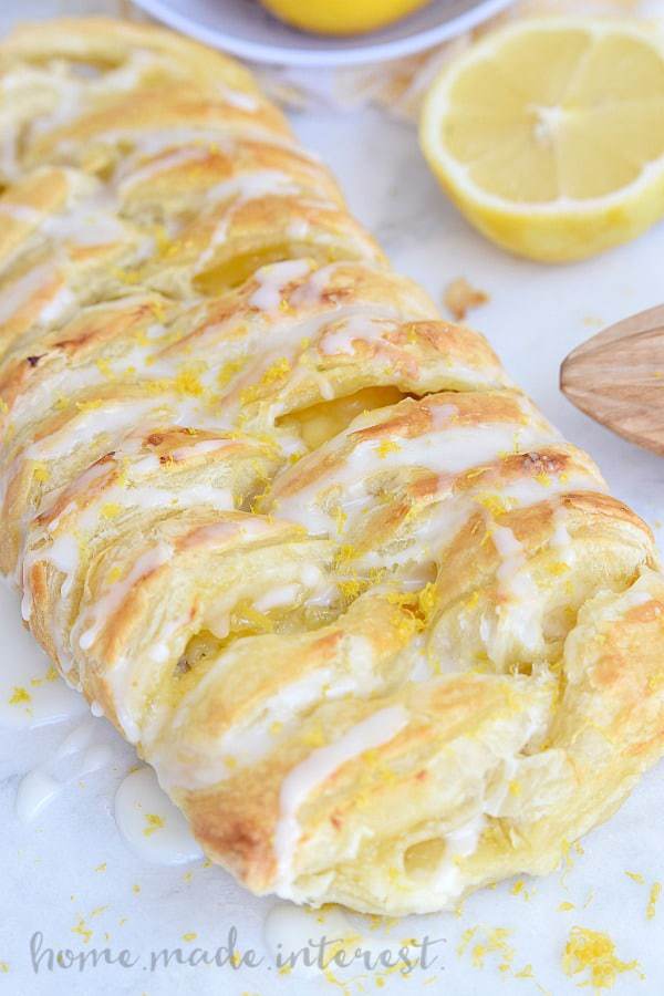 This flaky Lemon Cream Cheese Danish is an easy breakfast or brunch recipe made with puff pastry and filled with a creamy, sweet and tart filling.
