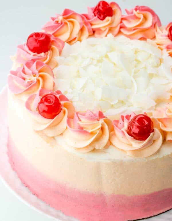 A fun delicious cake reminiscent of the popular drink this Malibu Sunset Layer Cake is a great cake for the long hot summers!