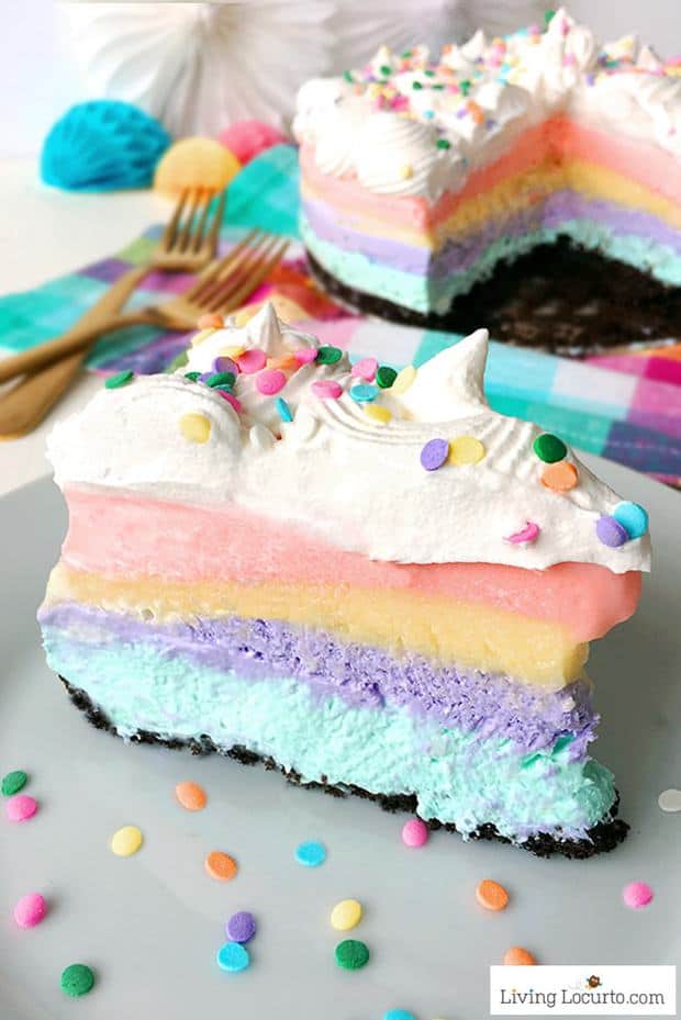Everyone will love this magical Rainbow Unicorn Dessert Lasagna! An easy no-bake dessert recipe for any type of celebration!
