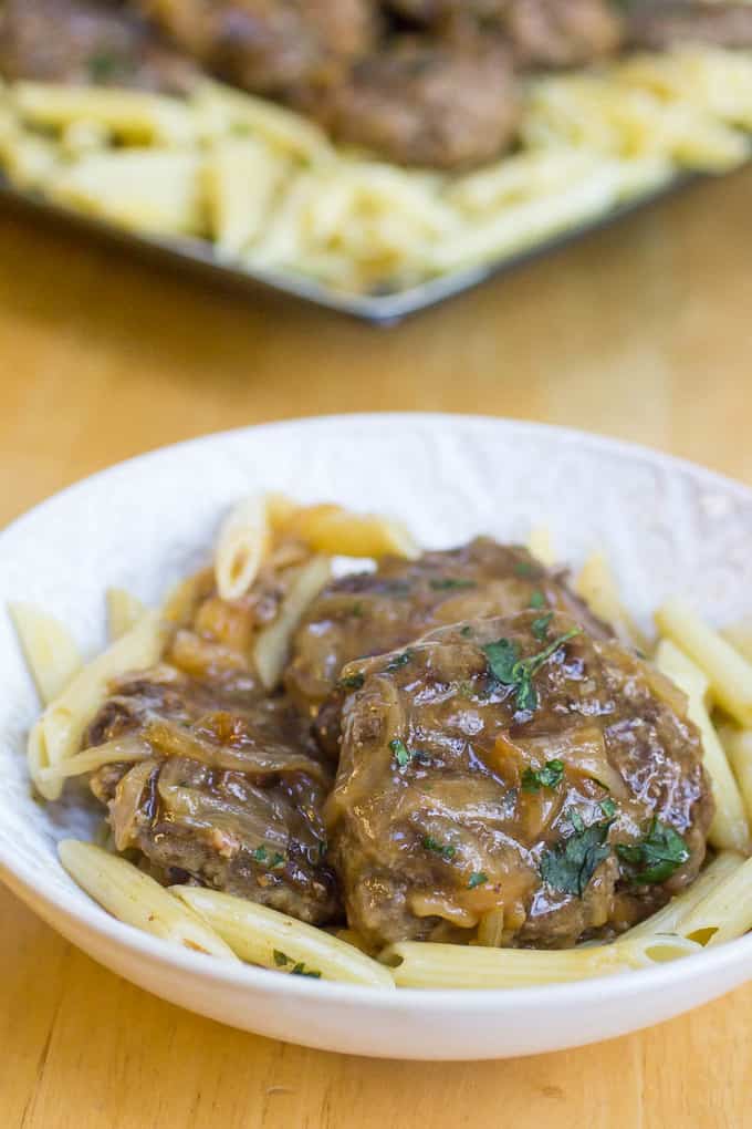 Easy and delicious meal that turns very inexpensive ingredients into something…more. Hamburger steaks with Onion gravy will turn into one of your family’s favorite meals.