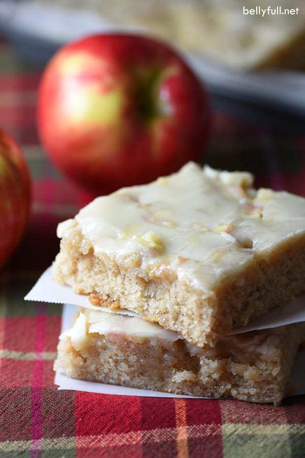 This Caramel Apple Sheet Cake is moist and buttery, with cinnamon and apples throughout. Plus a silky icing infused with caramel flavor that is to die for!
