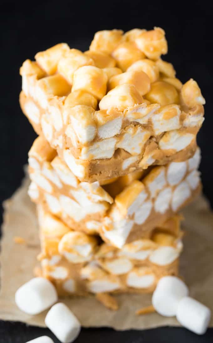 There are lots of names for this old-fashioned dessert bar recipes. I call them Marshmallow Bars. You may call them Peanut Butter Marshmallow Bars or Butterscotch Bars. It doesn’t matter what you call them as they still have the same great taste!