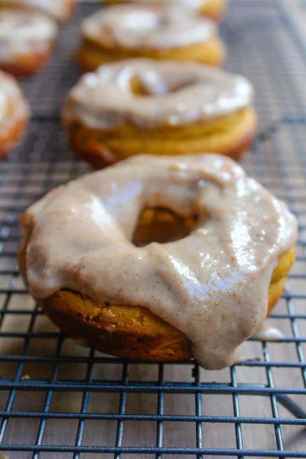 Paleo Pumpkin Spice Donuts with Maple Frosting – in case you need a little motivation to get up in the morning!