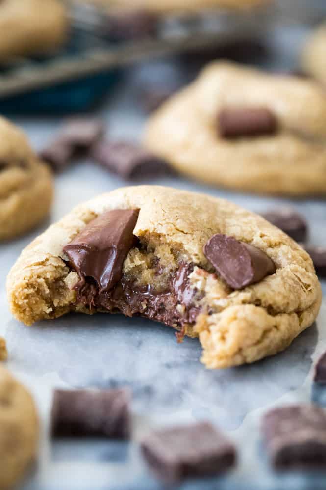 Thick, soft, chewy cream cheese chocolate chip cookies! These cookies are a twist on the classic chocolate chip cookie, they’re so simple to make and are loaded with chocolate.  The cream cheese adds a subtle flavor and makes them extremely soft!