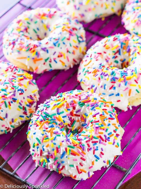 These Baked Vanilla Donuts are the easiest, most delicious donuts you can make at home.