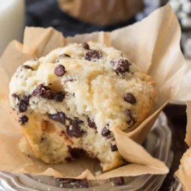 16. Bakery Style Chocolate Chip Muffins-- Part of The Best Chocolate Chip Recipes