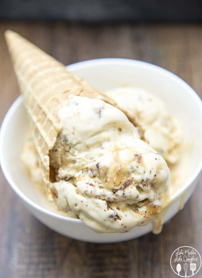  I  know I’ve been sharing a few amazing no churn ice cream recipes with you guys lately, but this salted caramel pecan ice cream starts with a custard base and requires an ice cream maker instead, because its just so perfectly creamy and so delicious.