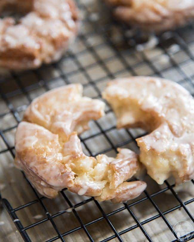 Old Fashioned Donuts have a soft and cake like center, crunchy exterior and taste just like your favorite Old Fashioned Donuts from a bakery!