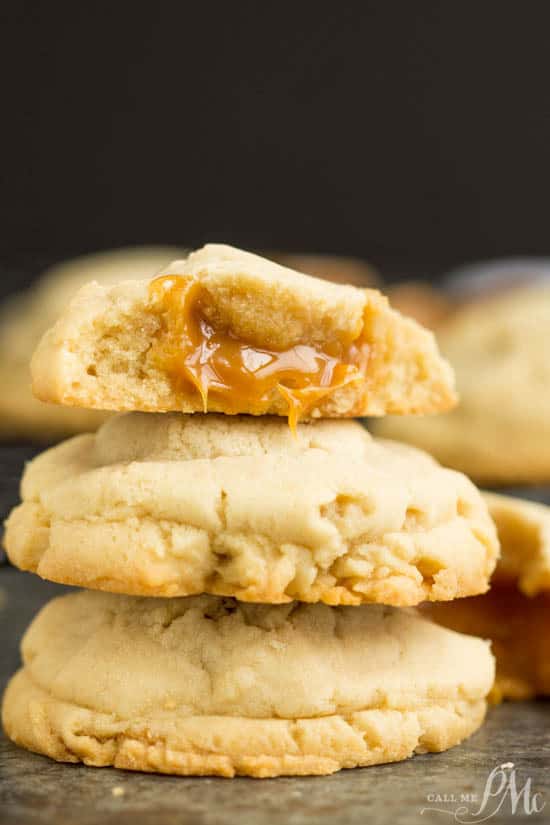 Caramel Stuffed Sugar Cookies are thick, buttery cookies stuffed with ooey, gooey caramel makes the perfect snack!