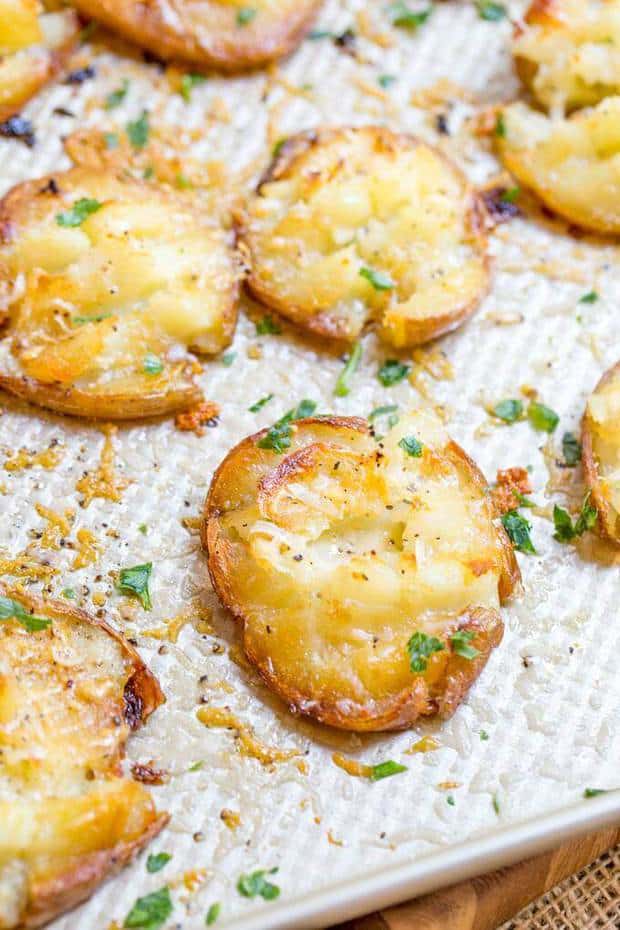 Parmesan Garlic Crash Hot Potatoes -- Part of The Best Parmesan Recipes