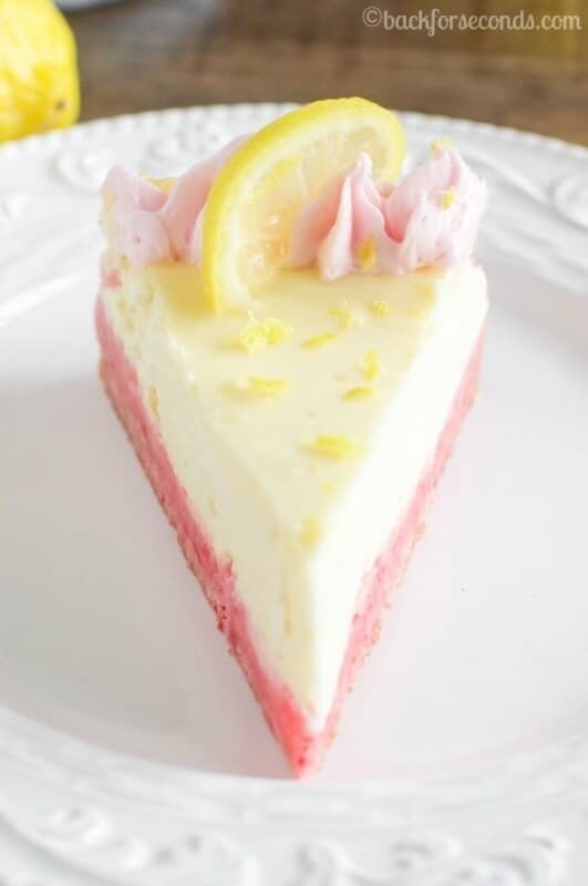 Lemonade Cheesecake with Strawberry Crust