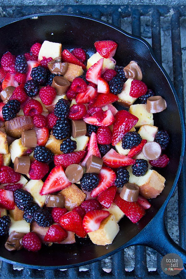 Need an easy camping dessert? It doesn’t get easier than this Pound Cake and Berry Campfire Skillet Dessert. Just a few simple ingredients and dessert is served.