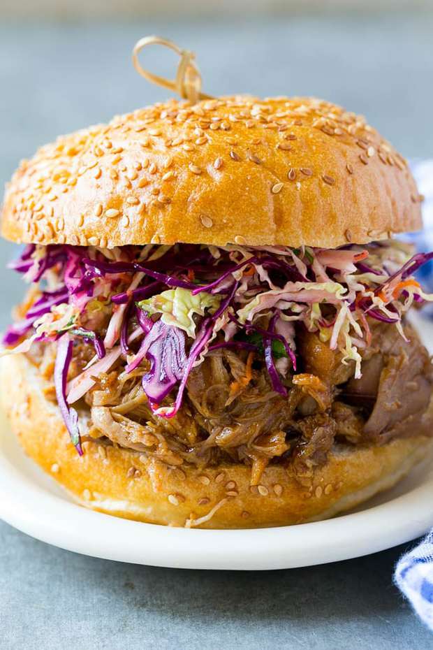 These Slow Cooker Pulled Pork Sandwiches are meltingly tender and delicious, the perfect easy dinner option!