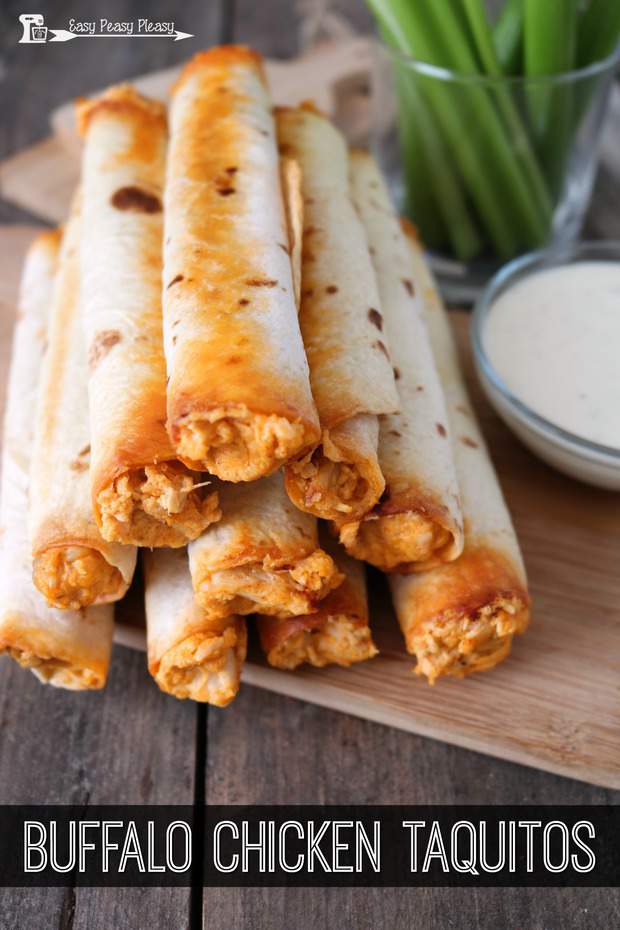 Do you love Buffalo Chicken Dip? Do you love flour tortillas? If you answered yes, this recipe is for you! I’ve combined two of my favorites into one super recipe…Buffalo Chicken Taquitos.