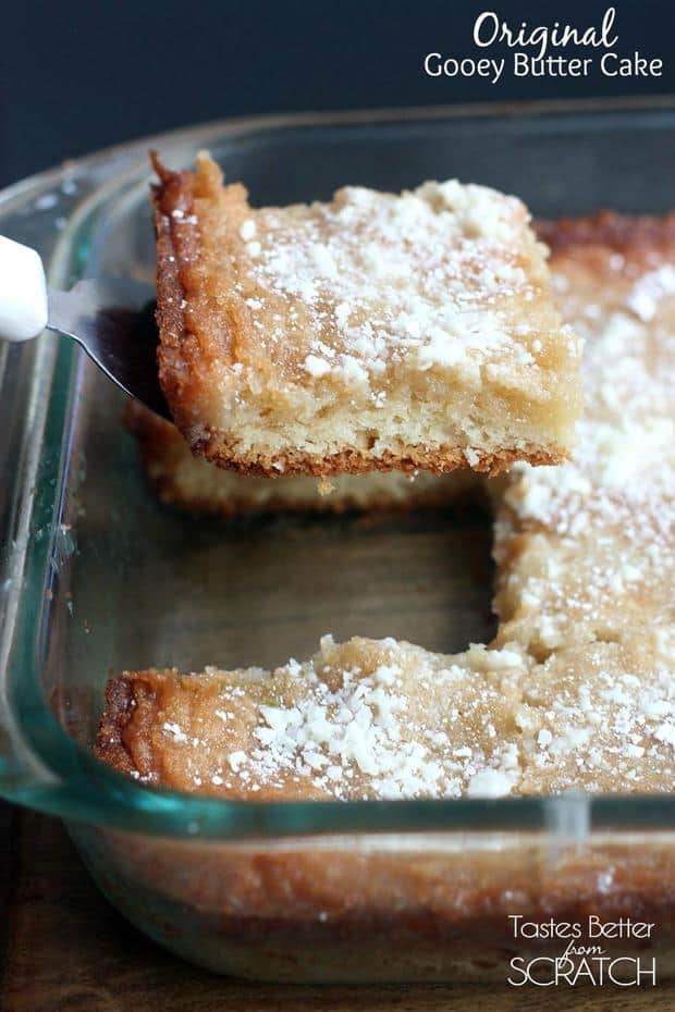 It’s a real tragedy that it took me moving to Saint Louis before I ever heard about Gooey Butter Cake. The stuff is pure gold. And in Saint Louis, where it originated, it’s highly revered.