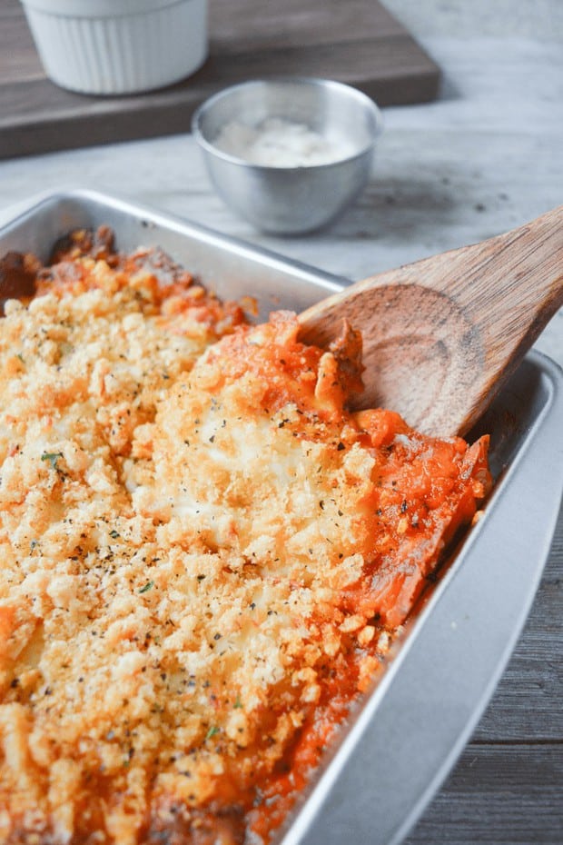 This Keto Chicken Parmesan Casserole is a super easy dinner recipe that’s bursting with savory, flavorful, cheesy, tomatoey flavor! Your whole family will love it, and you’ll love how simple it is to put together!