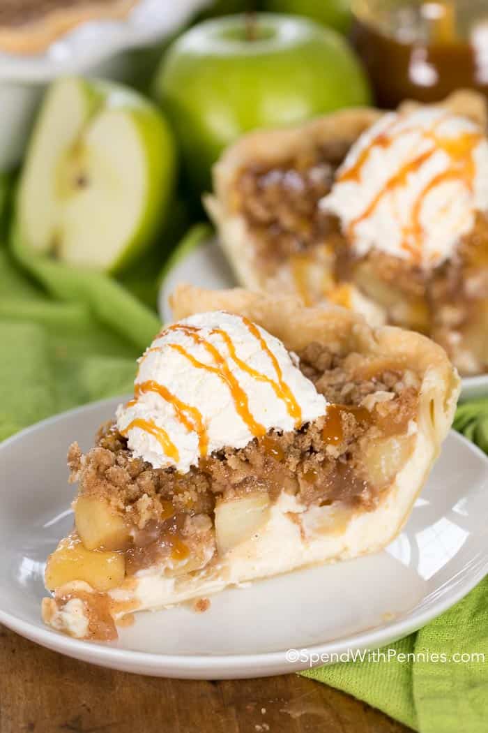 Apple Cheesecake Pie is a fun twist on two all time favorite desserts; cheesecake and apple pie!