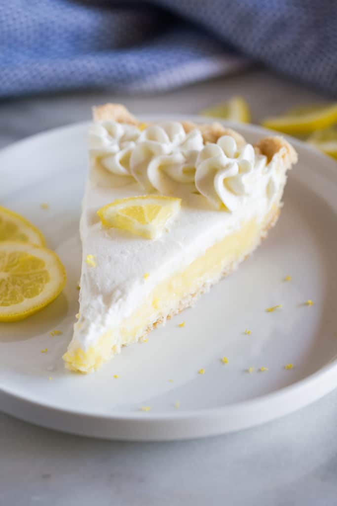 Creamy, dreamy lemon sour cream pie could be my favorite pie recipe of all time!