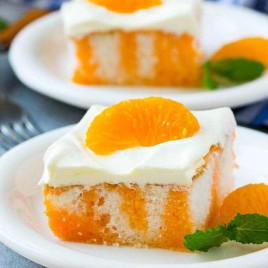 Creamsicle Orange Poke Cake -- Part of The Best Orange Creamsicle Recipes